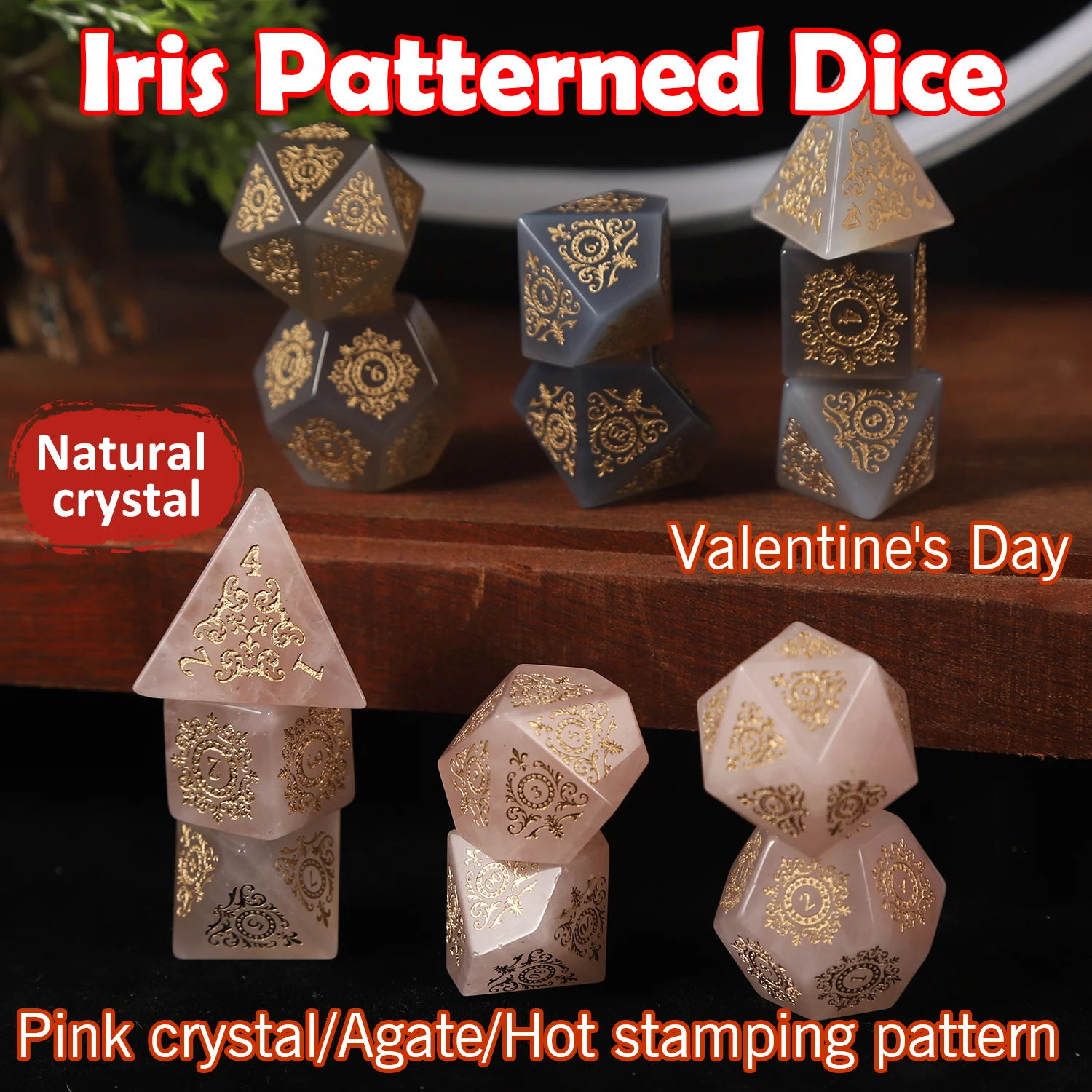

Natural Crystal Iris Pattern Dice Set For Board Game Enthusiasts As A Holiday Gift Essential Gifts For Various Festivals