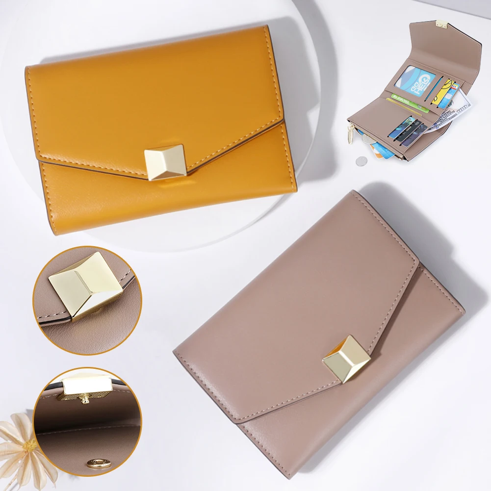 

Envelope Metal Hasp Solid-Color Long Clutchs Portable Large Capacity Coin Purse For Bag Shoulder Bag