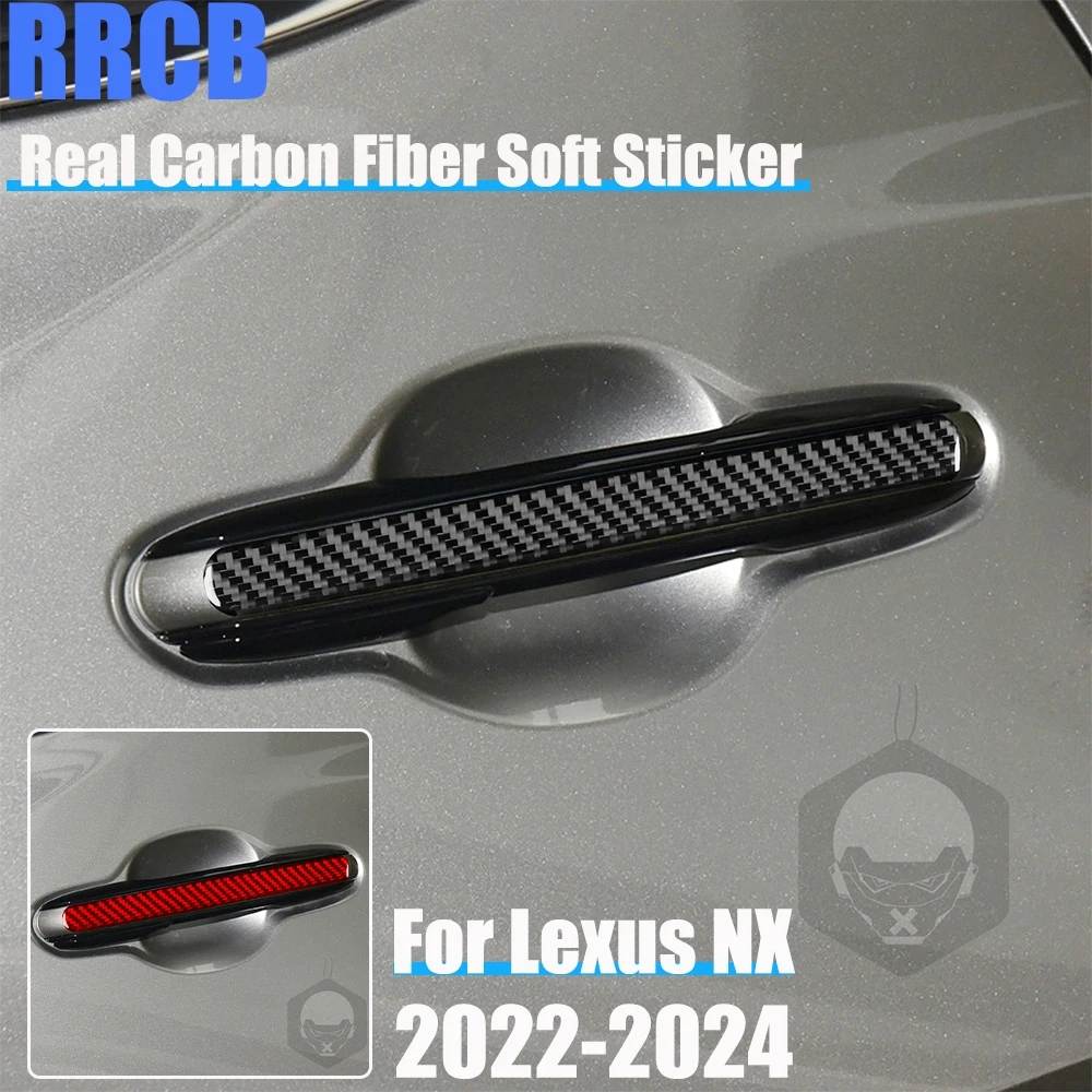 

Real Carbon Fiber Car Accessories Door Handle Trim Cover Soft Sticker For Lexus NX260 NX350H NX400H NX450H 2022 2023 2024