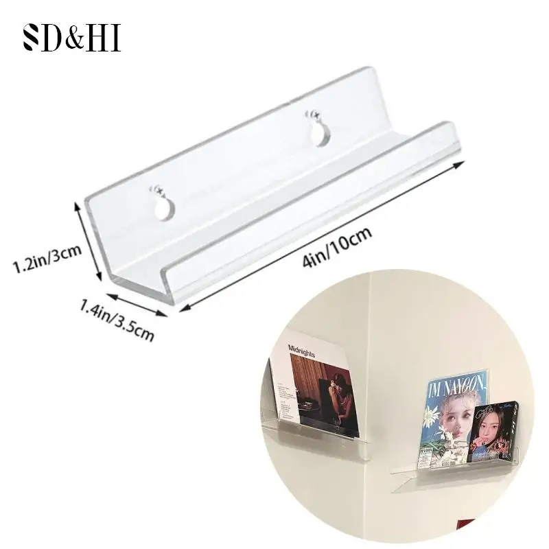 1Pc Transparent Acrylic Record CD Storage Rack Living Room Decoration Vinyl Record Shelf Wall Holder Record Display Shelf