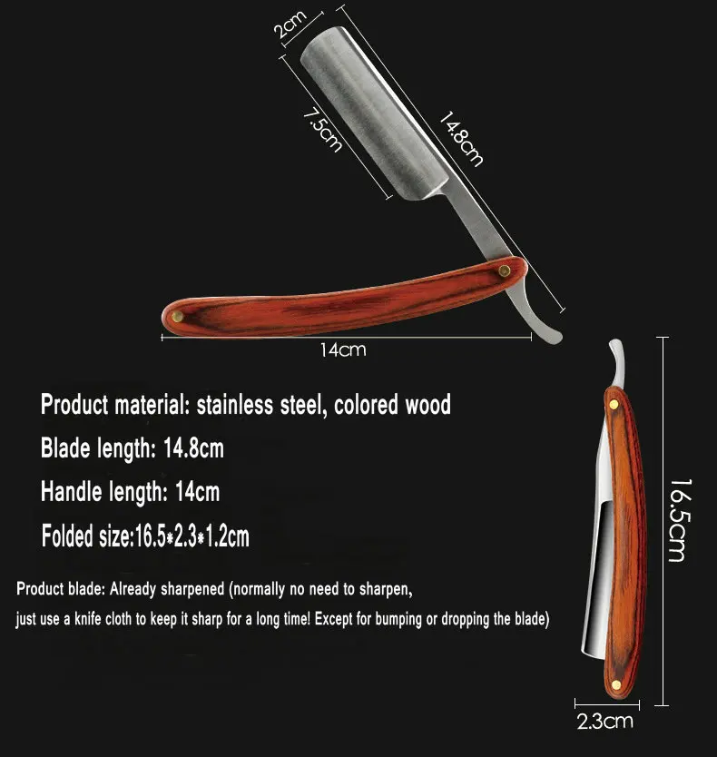 ماكينة حلاقة بحافة مستقيمة من الفولاذ المقاوم للصدأ الفاخر: ماكينة حلاقة يدوية حادة وقابلة للطي لحلاقة اللحية الدقيقة #2