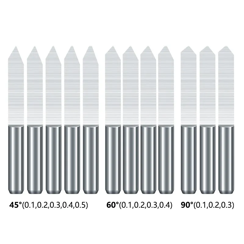 XCAN-brocas de grabado PCB de 45/60/90 grados, enrutador de fondo plano, vástago de 3.175mm, enrutador CNC, herramientas de fresado de tallado de