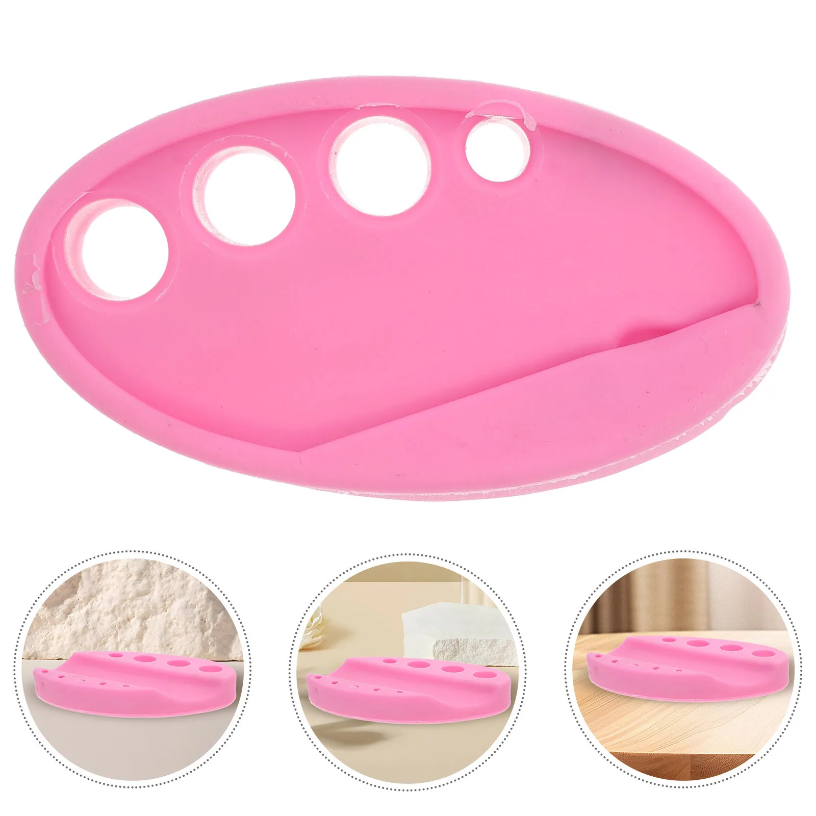 

1Pcs Silicone Pigment Cup Rack 9 Holes Durable Oval Ink Cup Holder for Permanent Salon Accessories Purple