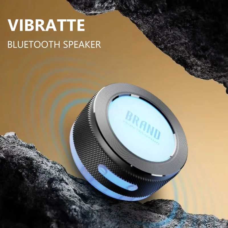 Neuester Mini-Vibrationslautsprecher mit Knochenleitung, TWS, zweikanaliger Stereo-Sound in Kinoklasse, Multifunktions-Bluetooth-Lautsprecher