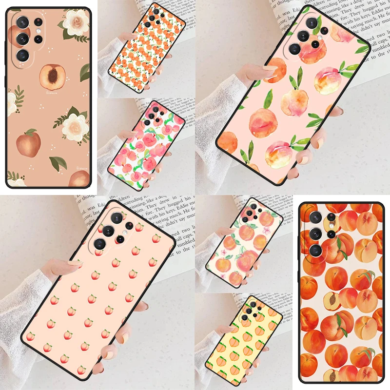 여름 복숭아 폰 케이스 삼성 S24 S25 울트라 갤럭시 S23 S22 S21 노트 10 프로 S20 플러스 FE 커버