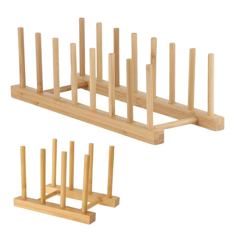 

Dish Drainer Plate Rack Bamboo Shelf Cups Display Stand Drainer Holder Pan Cover Drying Organizer Kitchen Accessory Rice cleaner