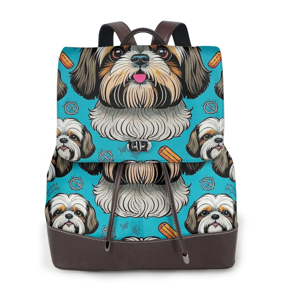 Dog Lover Shih Tzu Crest Bookbag School Student Bags Hiking Travel Daypack for Women Fashion Derma Backpack