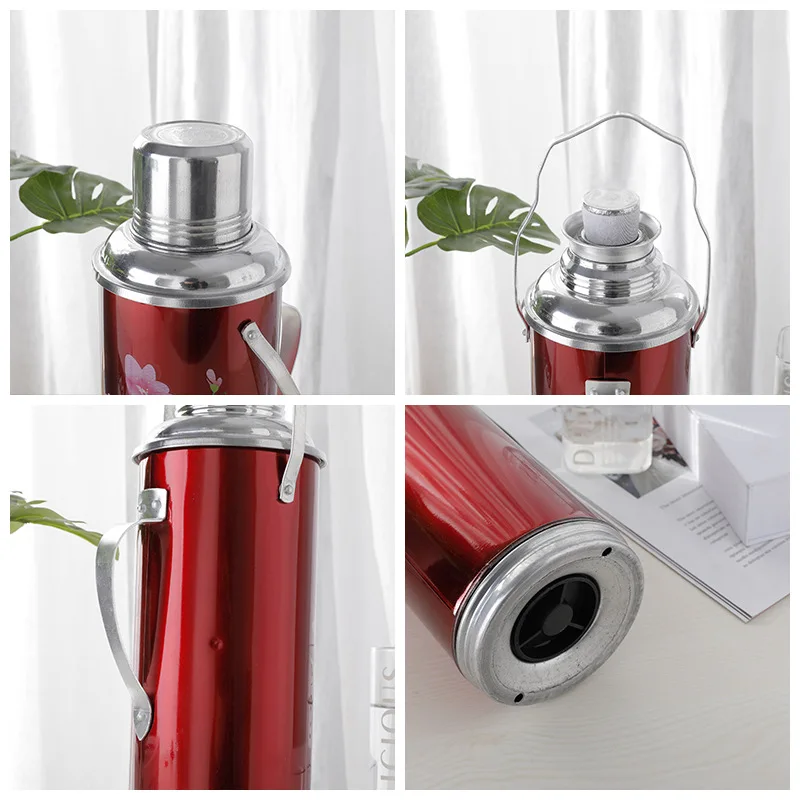 1.2L Retro Travel Thermosflask Thermos Water Coffee Bottle Stainless Steel Coffee Cup Mug Teapot Heat Cold Preservation