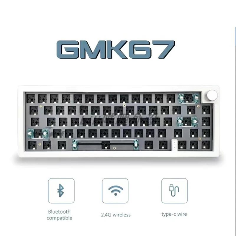 

Комплект механической клавиатуры GMK67, прокладка, Bluetooth 2,4G, беспроводная, с горячей заменой RGB подсветки