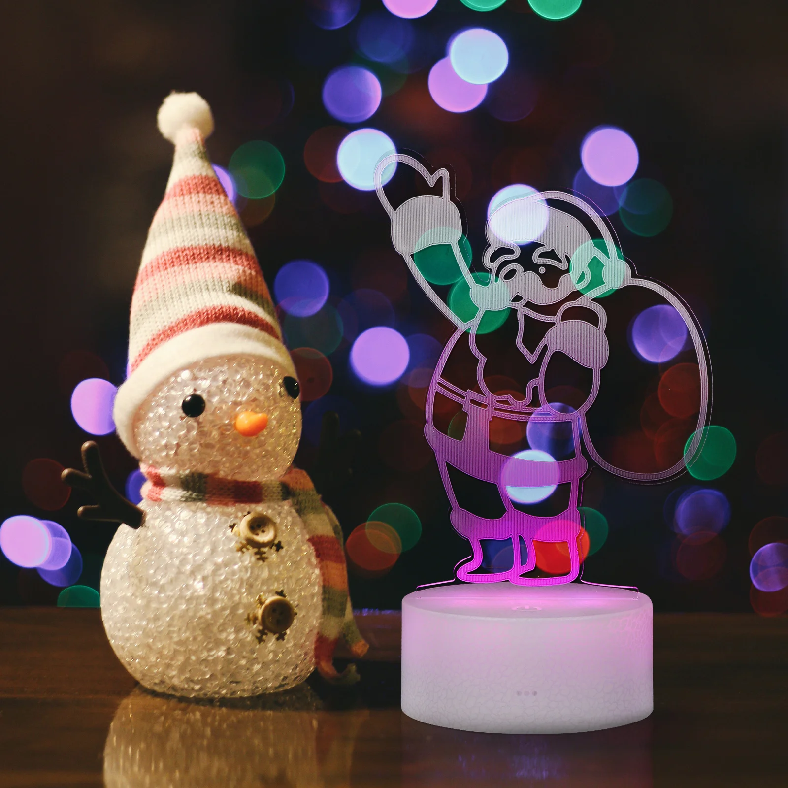 

Santa Claus Shape LED Night Light Table Lamp Holiday Decoration 3D Illusion Desk Lamp Christmas Atmosphere Night Light