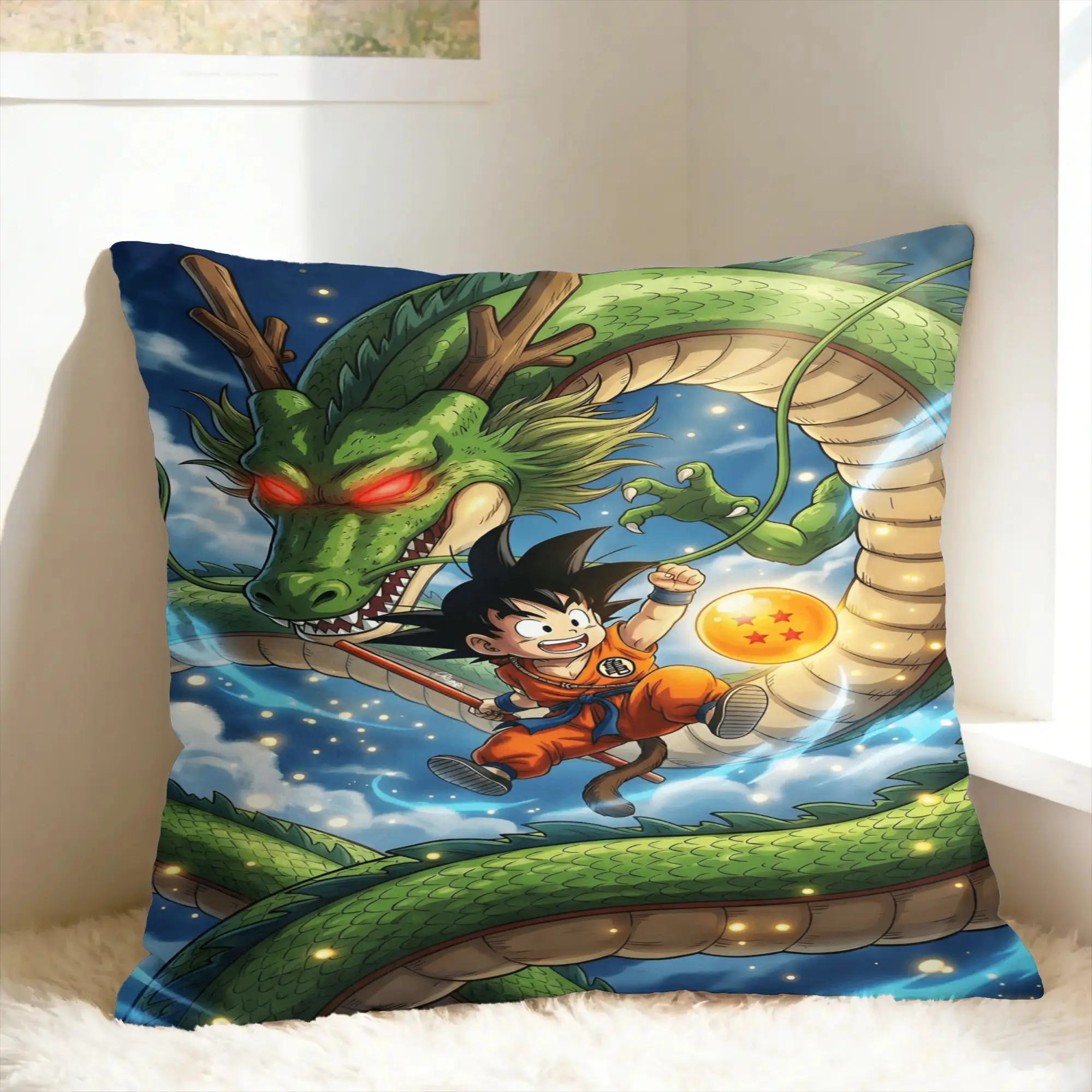 D-Dragon Anime Pillow Case  Soft Pillow Cover For Sofa Couch Bed Living Room Kawaii Pillowcases