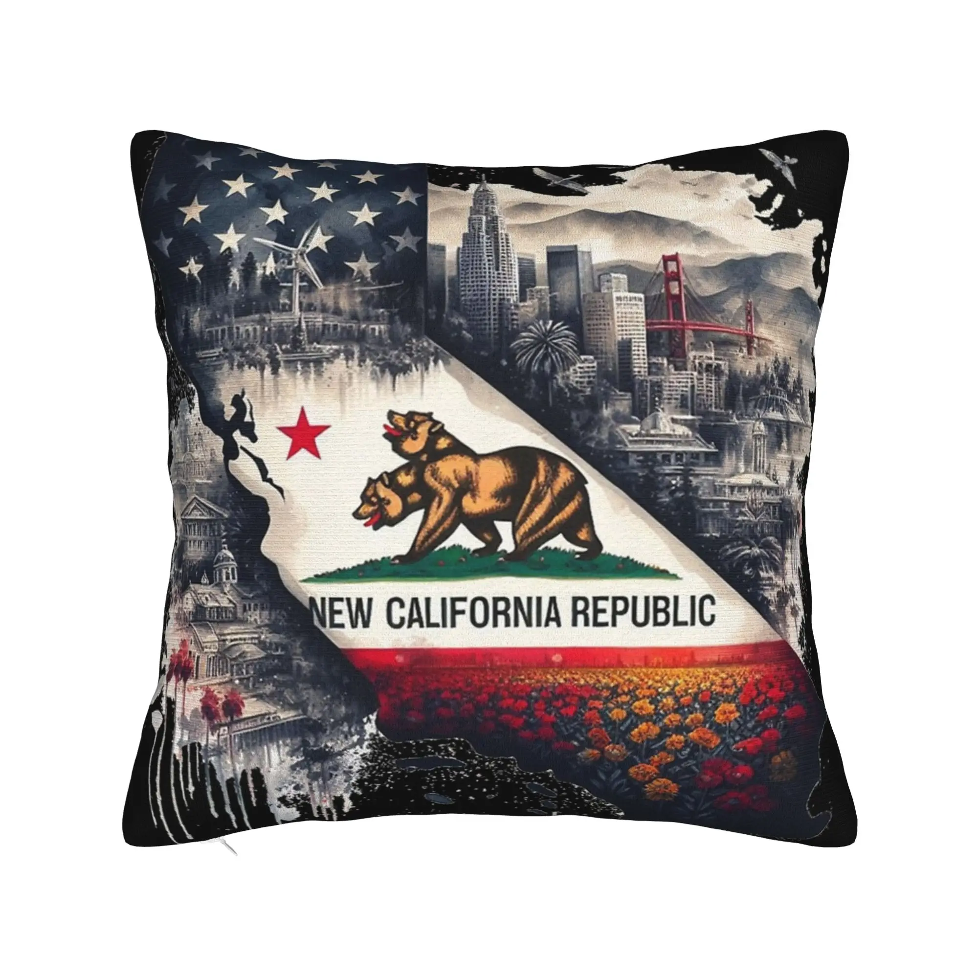 Republic California Pillow Cover Accessories Soft Cushion Cover Decorative  Pillow Case Cover Bed Multi-Size