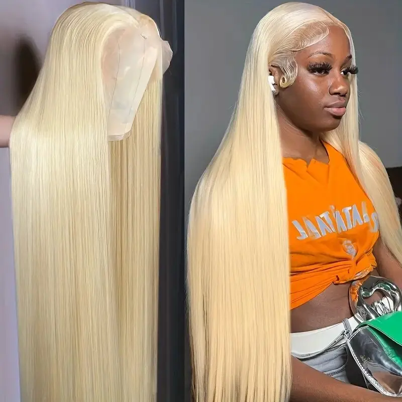 

YKB 13x4 HD Lace Frontal Wig 613 Honey Blonde Colored Straight 13x5 Lace Front Human Hair Wigs 30 34 Inch 200 Density For Women