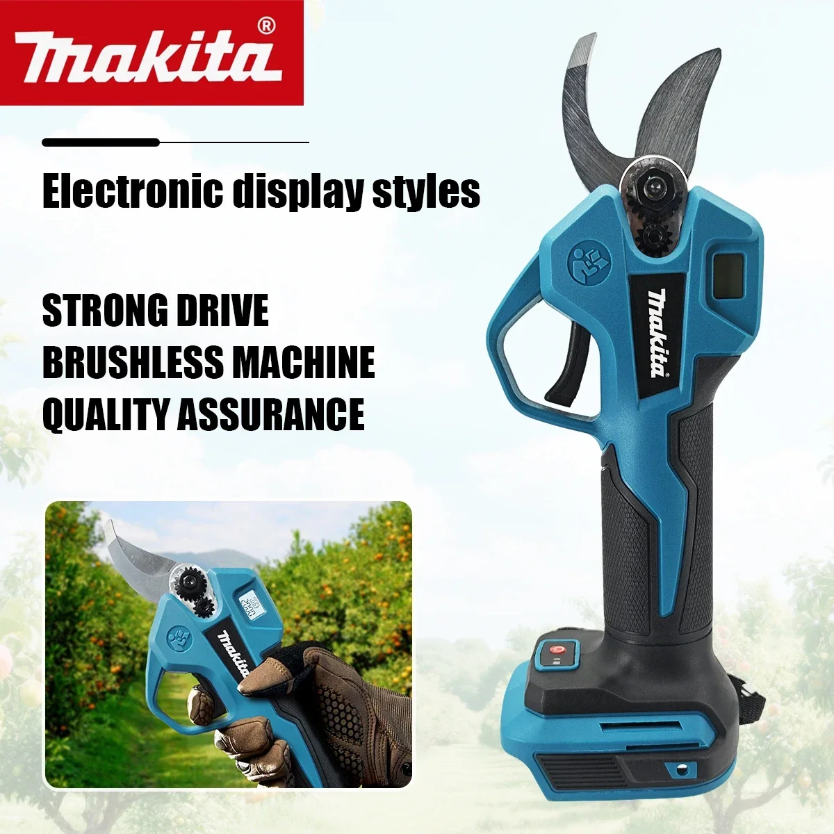 Makita Brushless Electric Pruner 4 Gears Cordless Handheld Shrub Tree Scissors Garden Cutting Tool For Makita Battery Pin