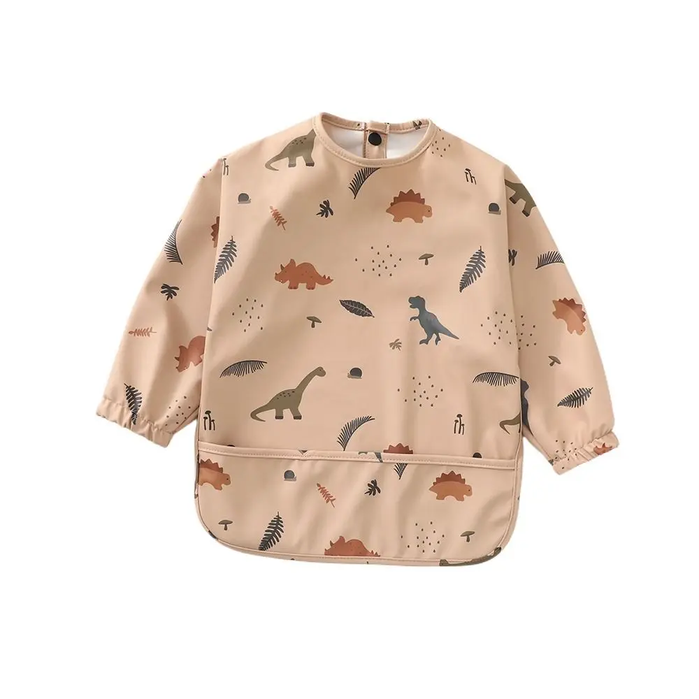 

Мягкий детский нагрудник, который можно стирать в машине, регулируемый нагрудник для детей 6–54 месяцев, водонепроницаемый детский халат с длинными рукавами для малышей