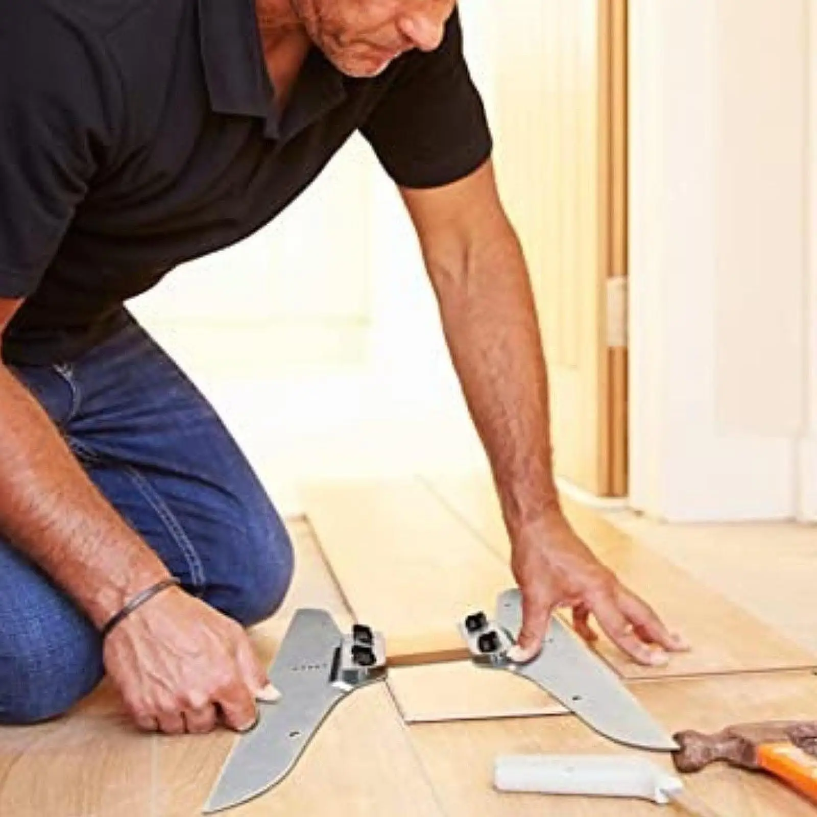 

Stair Tread Template Jig Measuring Range of 8-14inch for Shelving Risers