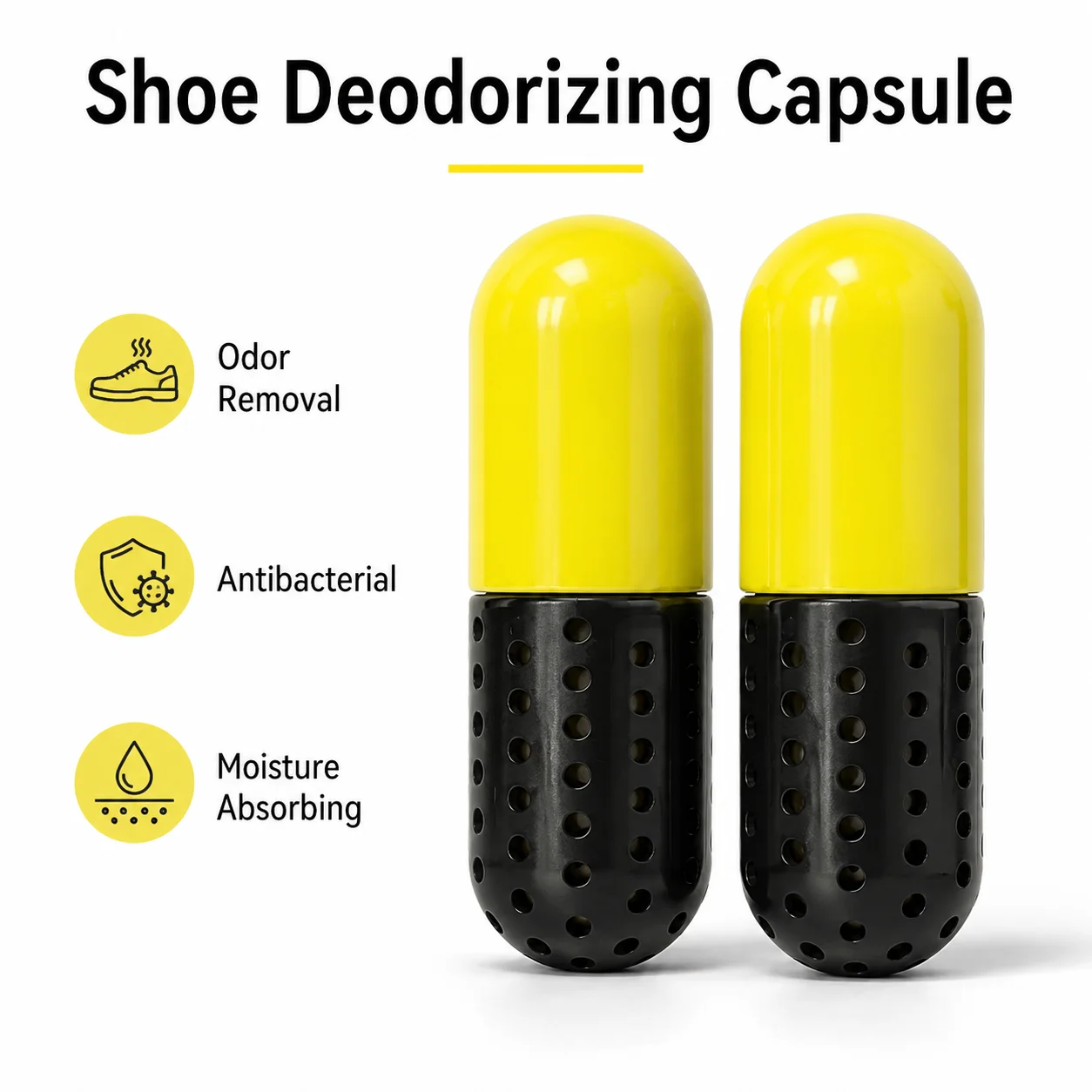 Shoe Deodorizing Capsule Moisture Absorber Antibacterial Shoe Freshener for Closet Bag Car 2pcs Set