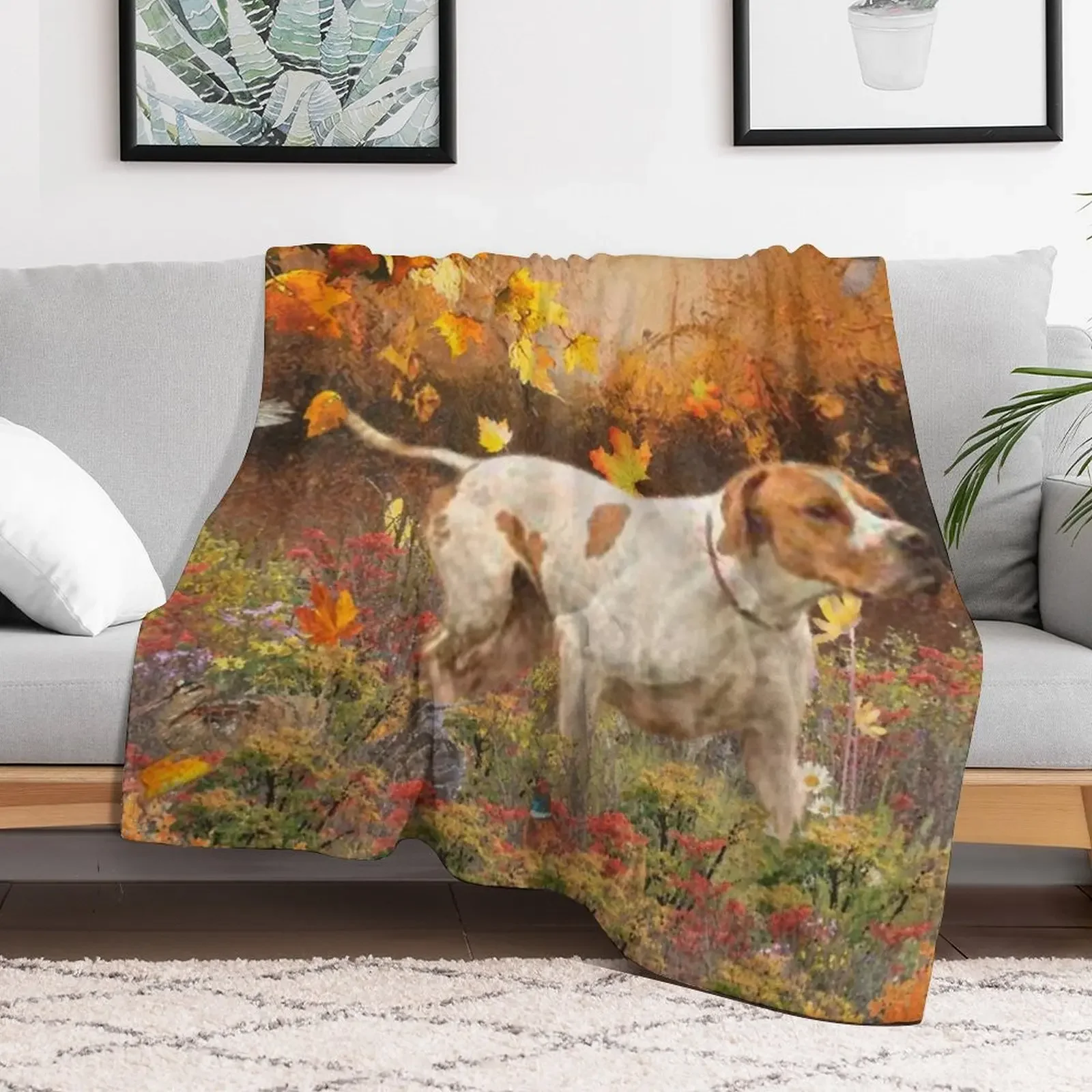 New English Pointer hunts Throw Blanket Luxurious Soft Fuzzy Blanket for Sofa Bed