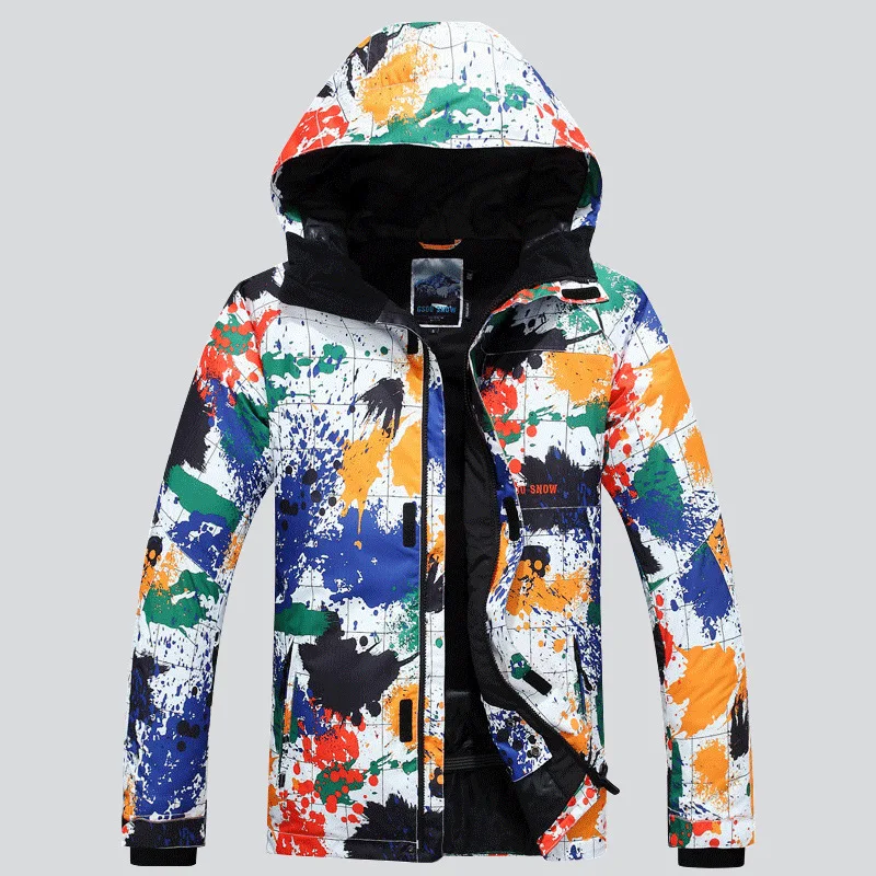 Gsou Snow Mens Starry Sky เสื้อแจ็คเก็ตสกีชายขี่ปีนเขาสเก็ตสโนว์บอร์ดเสื้อ Anorak Windproof กันน้ําความร้อน