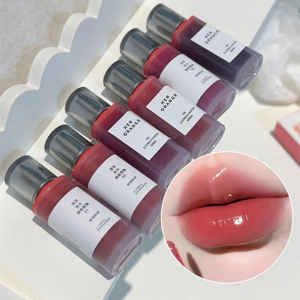 1pcs Water Gloss Lip Glaze, Mirror Shine Moisturizing Lipstick for Fall & Winter, Hydrating, Long-lasting Lip Glos