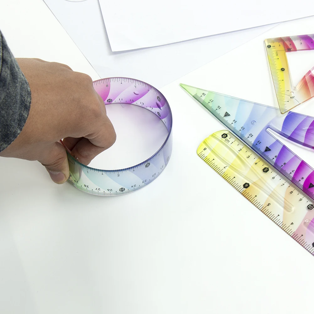 Art Projects Geometry Tools Protractor Set Creative Tools 30 Cm 12 Inch Straight Edge Ruler Dual Measurement Systems