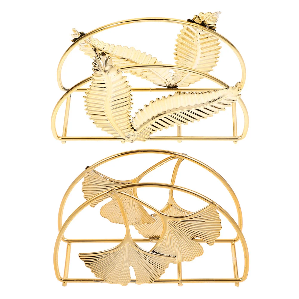 

2pcs Metal Holder Kitchen Countertop Tissue Dispenser Decorative Stand For Dining Table Party Picnic Bbq Napkin Rack Guest