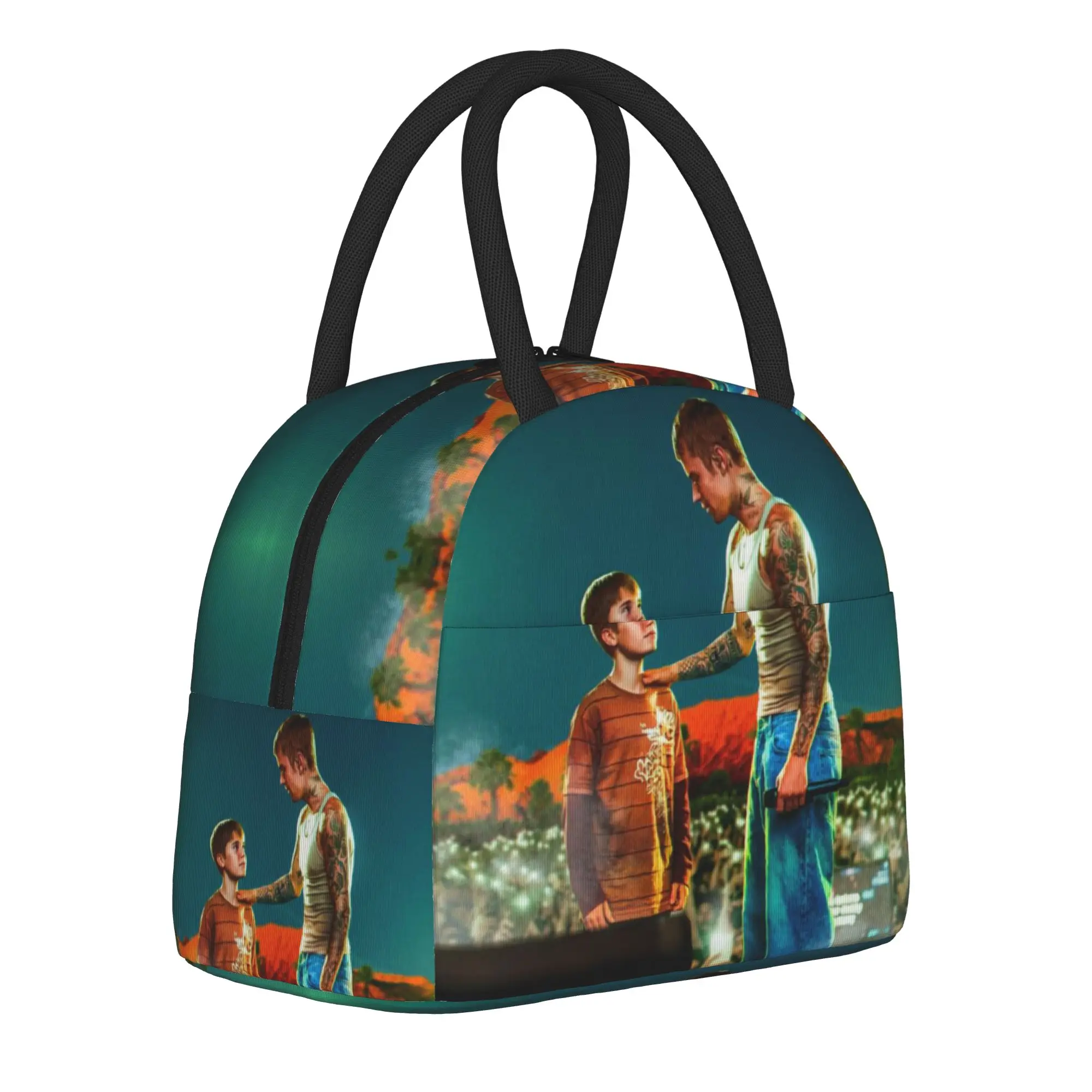 Justines Bieberchella Biebers Concert 2026 Product Insulated Lunch Bag For Picnic  Food Box Portable Cooler Thermal Bento Box