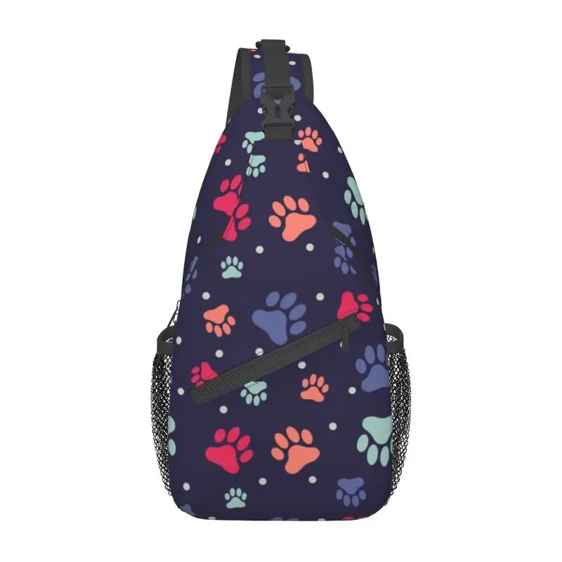 Sac à bandoulière motif patte de chien pour homme, sac à dos à bandoulière pour voyage, randonnée, malamute d'alaska, husky sibérien, sac à dos poitrine initié, cool