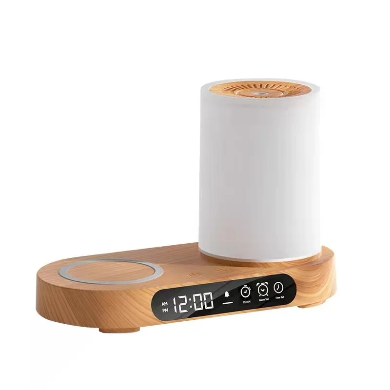 

Wireless Charging Multi Functional Soundbox Humidifier Desktop Bedroom Alarm Clock HIFI Bluetooth Speaker All-in-one Music box
