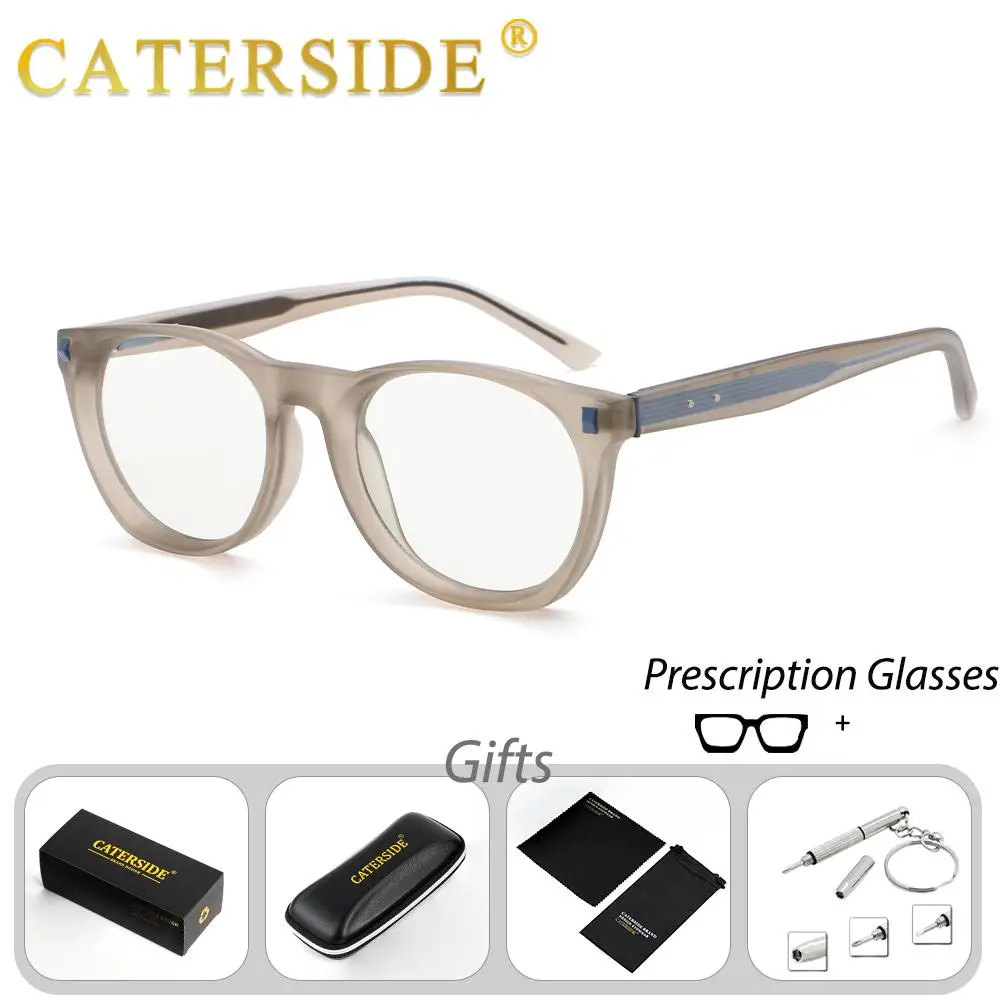 CATERSIDE Neue klassische Damen-Korrektionsbrille, maßgeschneiderte Korrektionsbrille mit runden Gläsern, Herrenbrille für Kurzsichtigkeit und Weitsichtigkeit – Detail 5