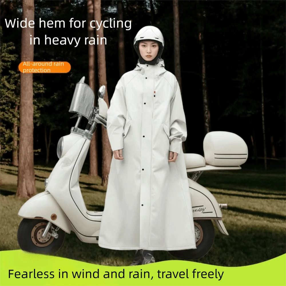 

Длинное пончо для электромобиля, цельный костюм с застежкой-молнией, плащ для всего тела, дизайн с капюшоном, непроницаемый материал