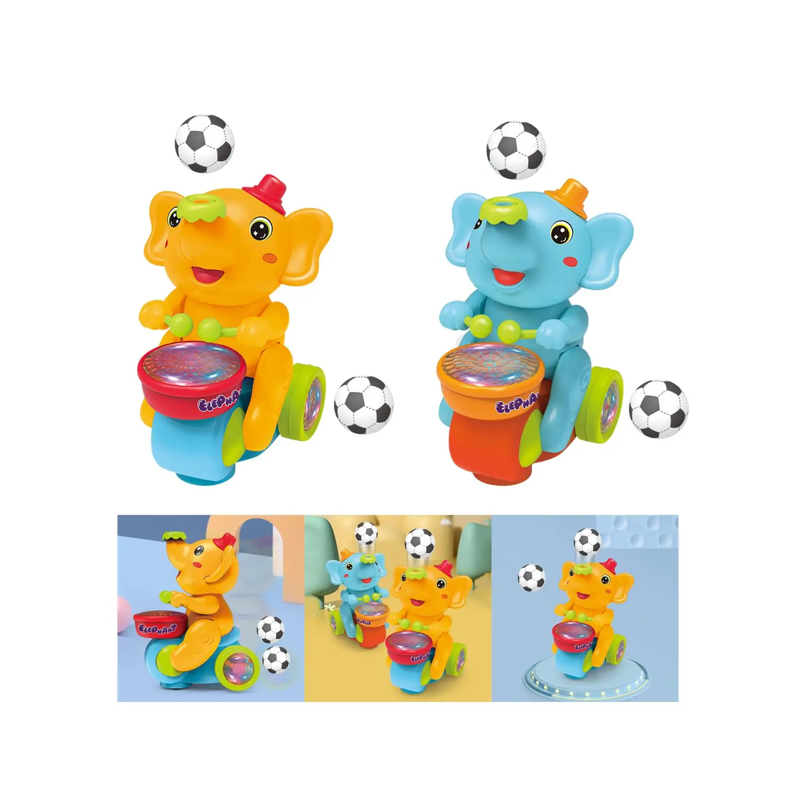 Electric Musical Instruments Toys Cart Elephant Musician Toy Educational Toys