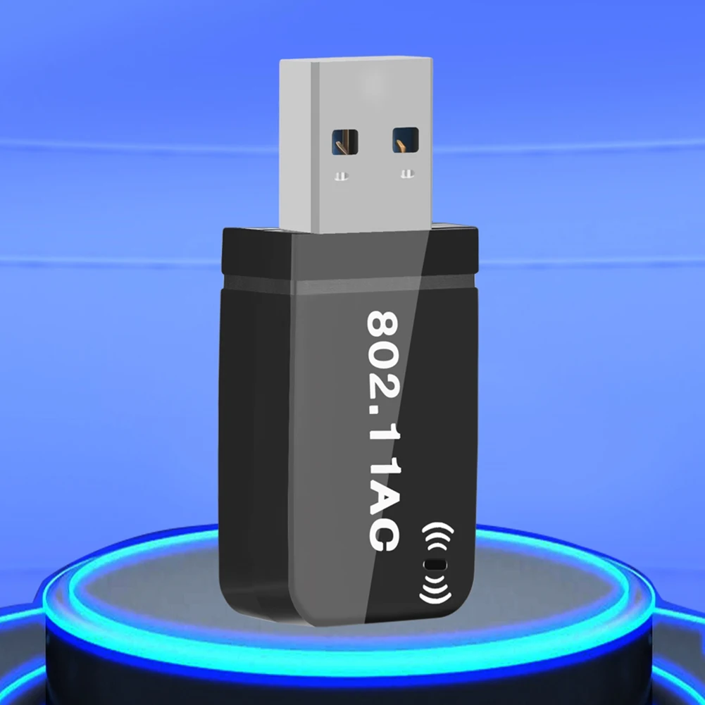 อะแดปเตอร์ WiFi 1300Mbps USB การ์ดเครือข่ายไร้สาย Dual Band 2.4 ghz/ 5GHz เข้ากันได้กับ Windows 7/8/8.1/10/11แบบปลั๊กแอนด์เพลย์
