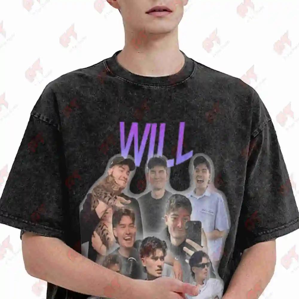 Will Lenney Willne Uni Bootleg Vintage Washed Tee Pure Cotton T-Shirt