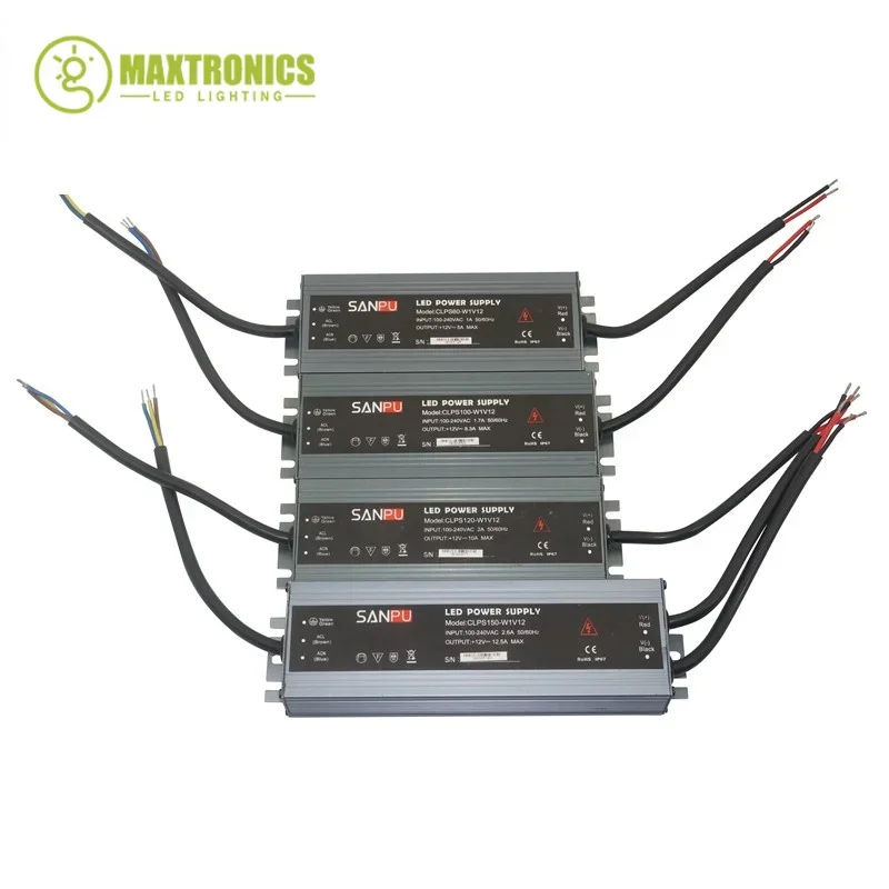 AC110V-220V to DC12V/ DC24V LED Ultra-thin Waterproof Power Supply IP68 Transformer 45W/60W/100W/120W/150W/200W/300W Led Driver