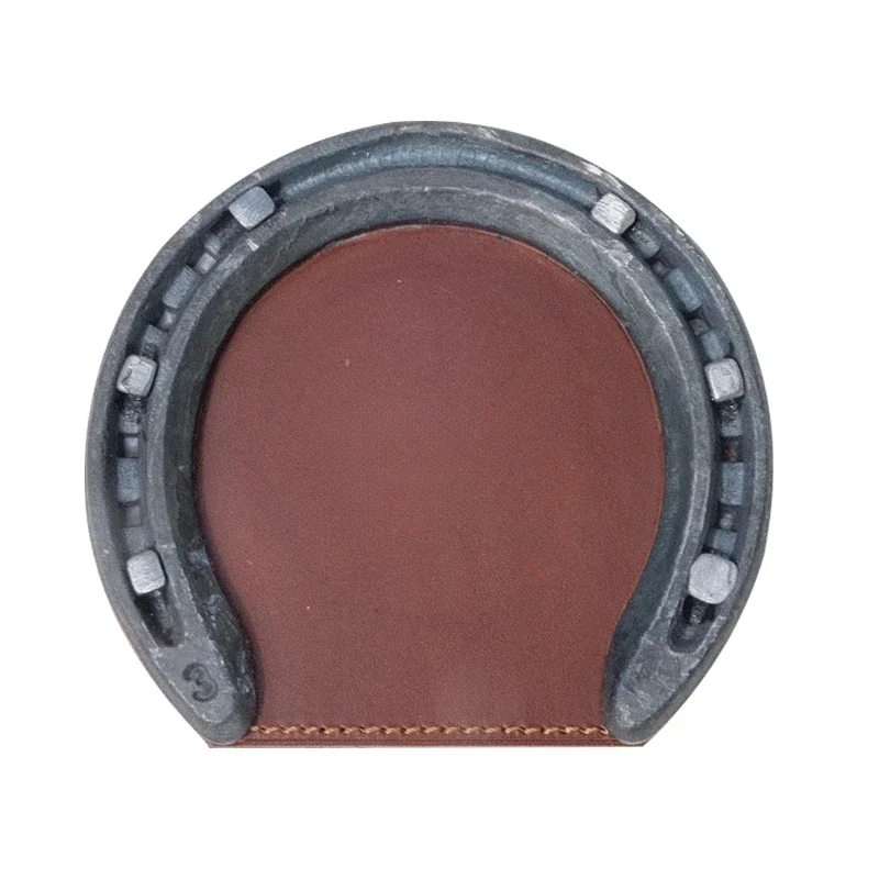 Horseshoe cowhide merchandise retro creative leather coffee teacup mat can be customized logo