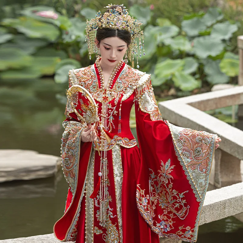 

New Chinese Style Hanfu Wedding Clothes 2024 Bridal Dress Improved Xiuhe Clothing Fit