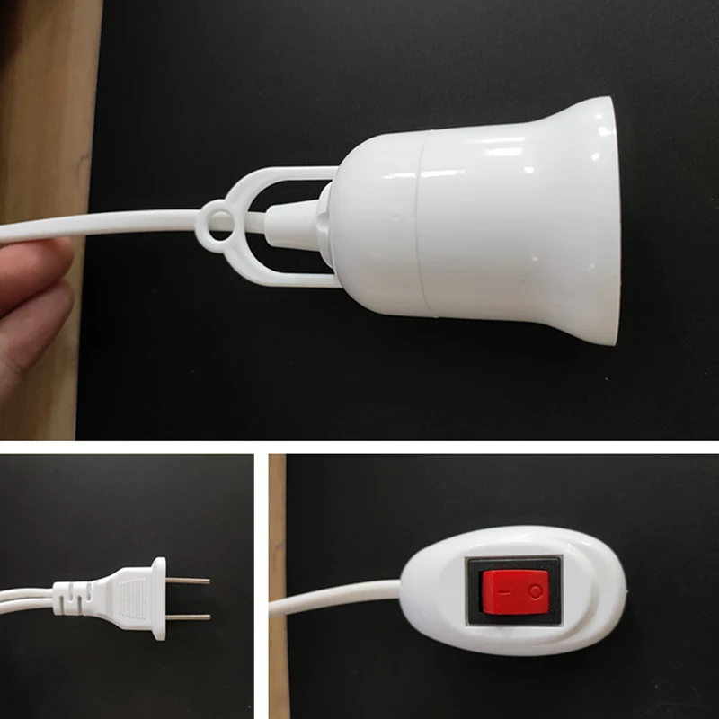 Screw Lamp Holder With Switch E27 Led Bulb Socket Adapter 2.3m Lamp Bases Accessories Tools Suspension Universal