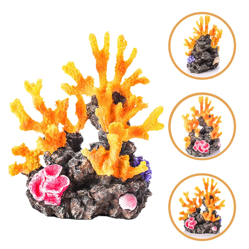 

Turtle Simulated Coral Landscaping Fish Tank Sea Decor Resin Artificial Plant Ornaments for Aquarium