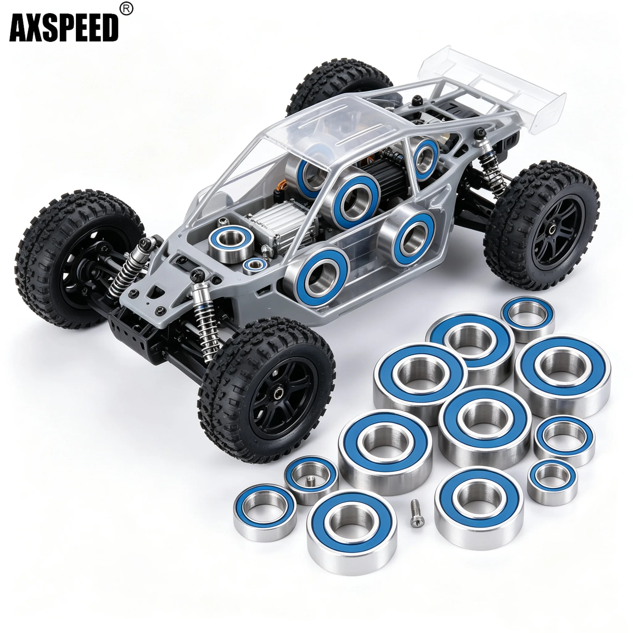 AXSPEED 5*11*4mm 5*8*2.5mm 18 pcs Bearing Kit For TAMIYA HotShot 58391 4WD Buggy RC Car Upgrade Parts
