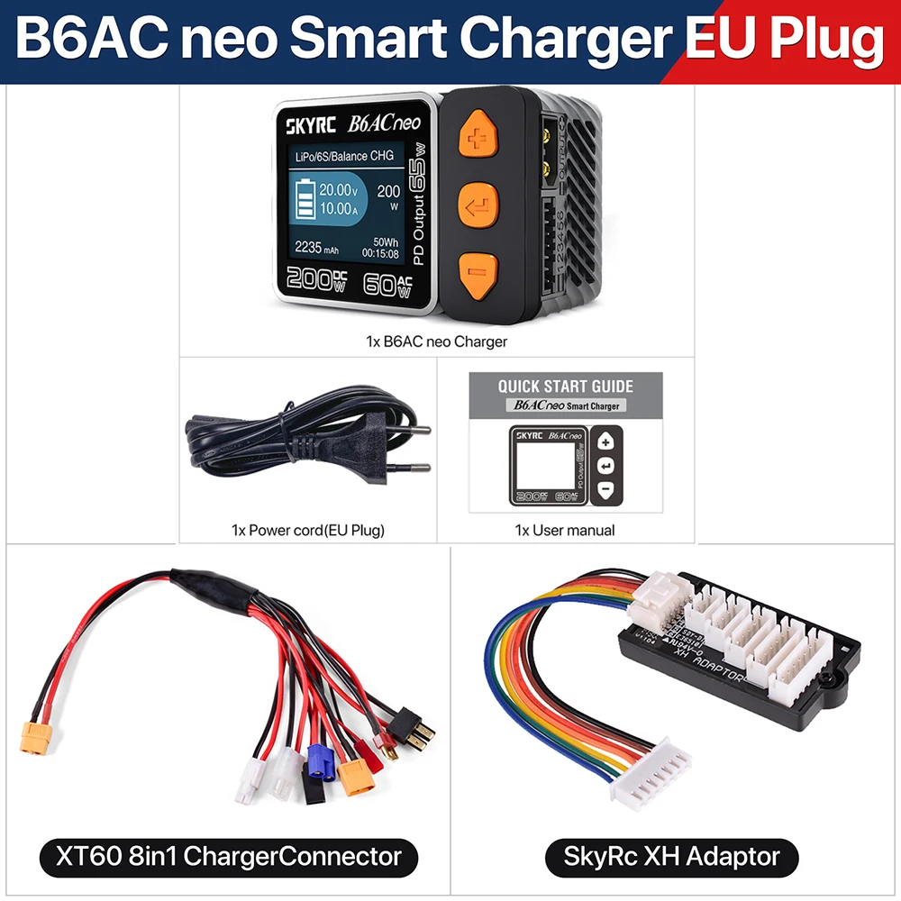 新しい SkyRC B6ACneo スマート充電器 DC 200W AC 60W バッテリー