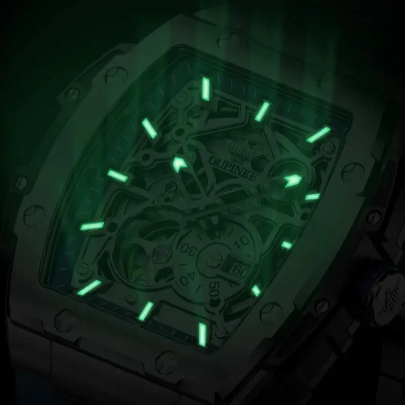 OUPINKE 3213 Men Watch Top Brand Men's Automatic Mechanical Watch Waterproof HD Sapphire Mirror Hollow Fashion Sports Men Watch