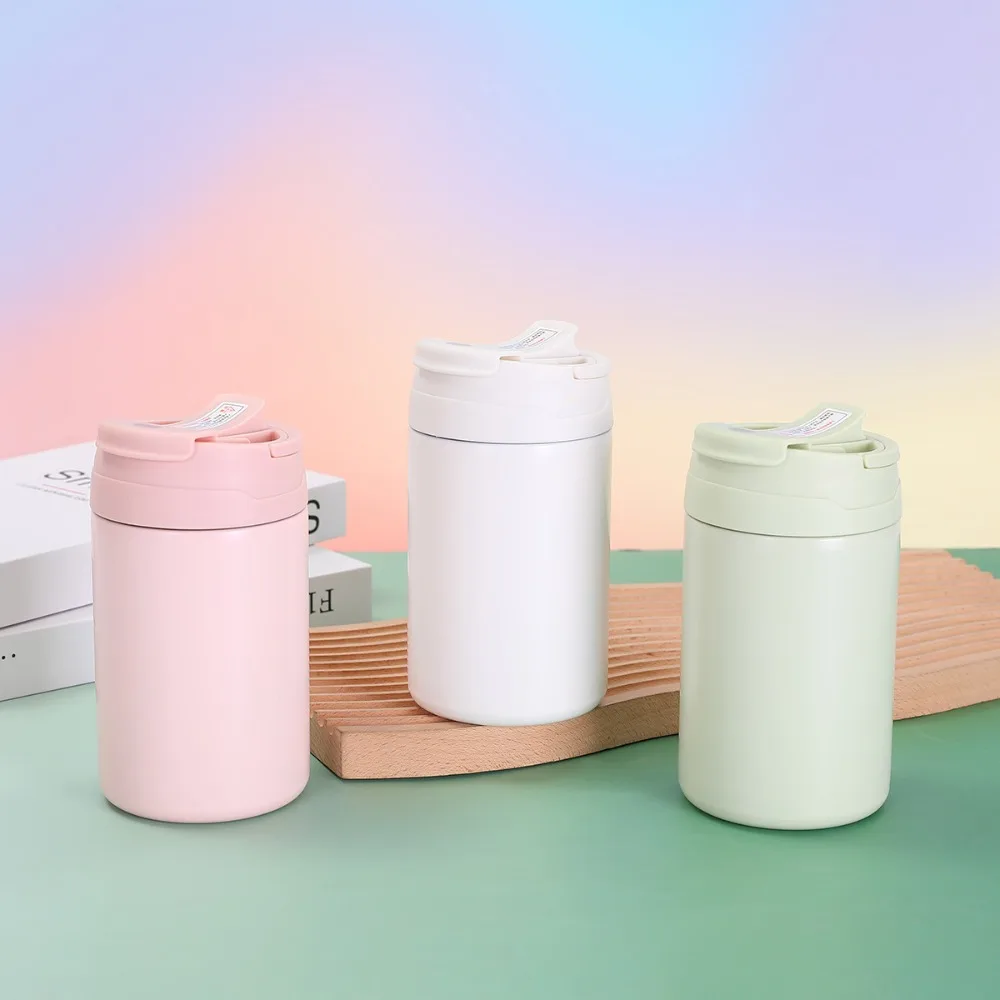 

Tea Mug Solid Color Insulated Coffee Mug Leak Proof Lid Simple Stainless Steel Cup 500ml Large Capacity Water Bottle School