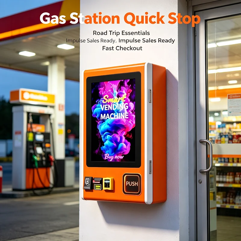 Mini Wall Mounted Vending Machine Age Check Smart Cookie Soda Drop Box for Shared Workshop Area