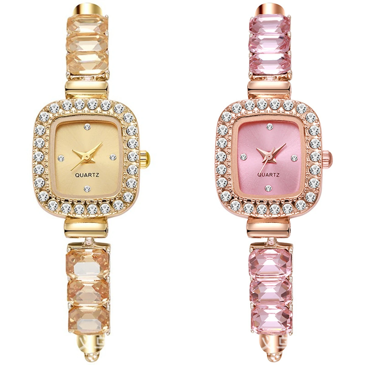 

Изысканные женские часы с квадратным циферблатом, инкрустированные стразами, роскошный сверкающий браслет, кварцевые наручные часы с регулируемым ремешком