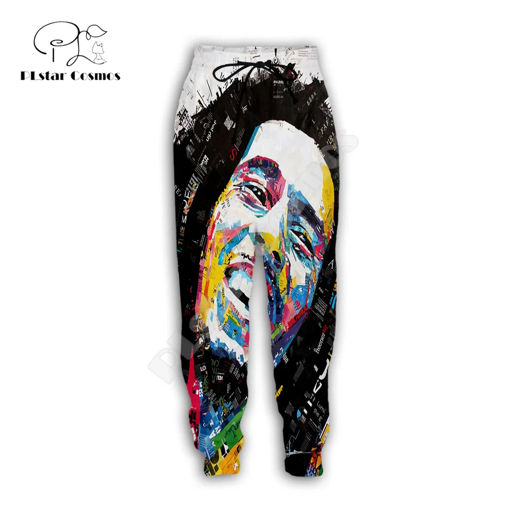 Pantalones de chándal de Bob Marley Reggae, Joggers casuales con estampado 3D, Rastafari, Lion Tattoo, Vintage, Retro, Harajuku, divertido, S