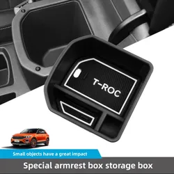 Car Central Armrest Box Storage Box Retrofit Storage Box For VW Volkswagen T ROC TROC 2022 2021 2020 2019 2018 2017 Accessories