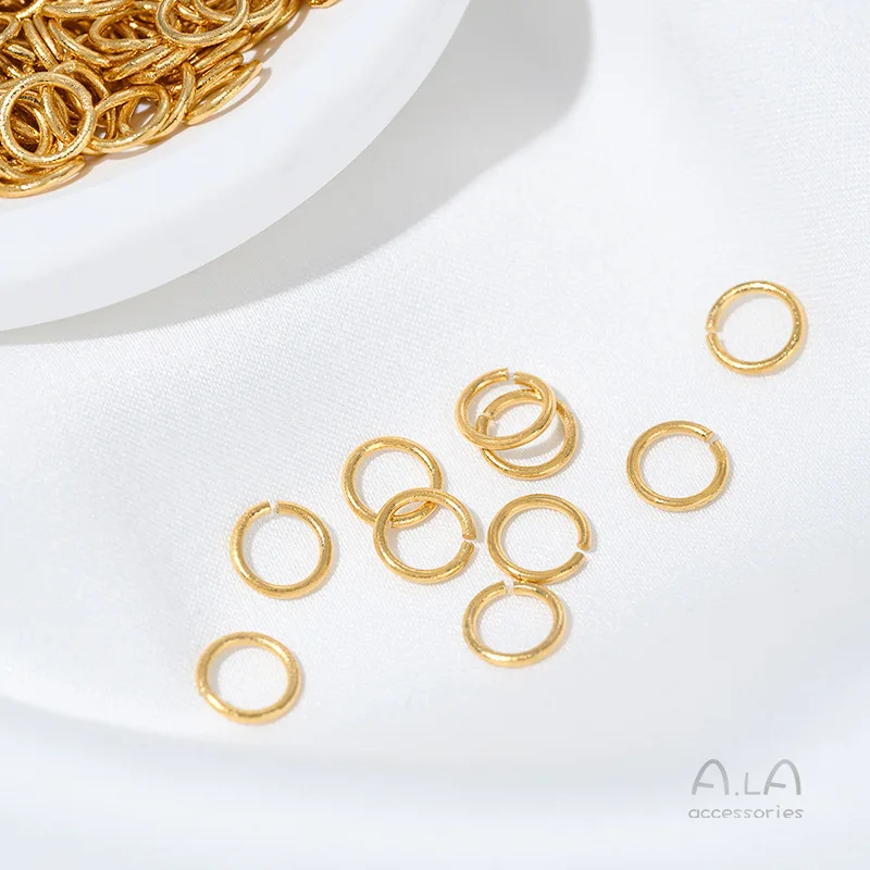 Vietnam Sand Gold Strong Color Retention Open Jump Ring Closing Connector for DIY Bracelet Necklace Pendant Jewelry Making Acces