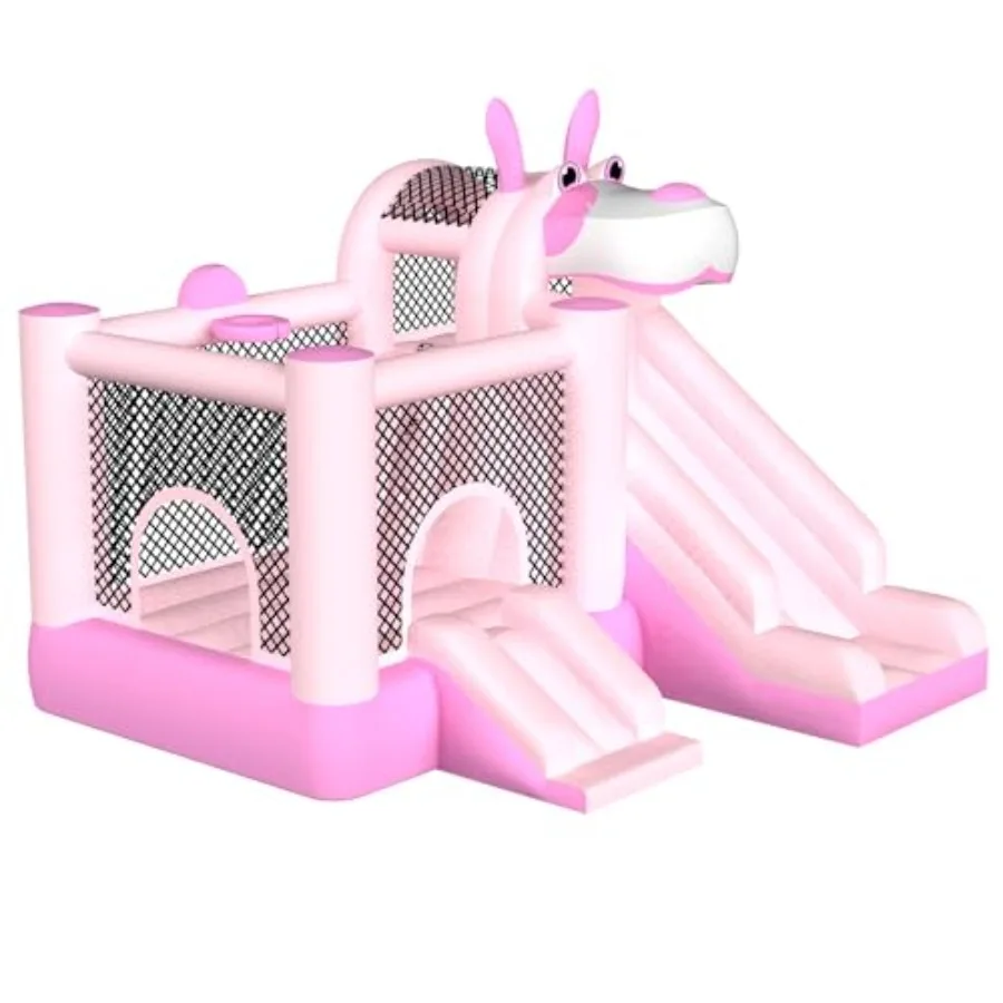 

Надувной батут для детей с двойной горкой, 9,5х9,5 футов, в комплекте с воздуходувкой 450 Вт