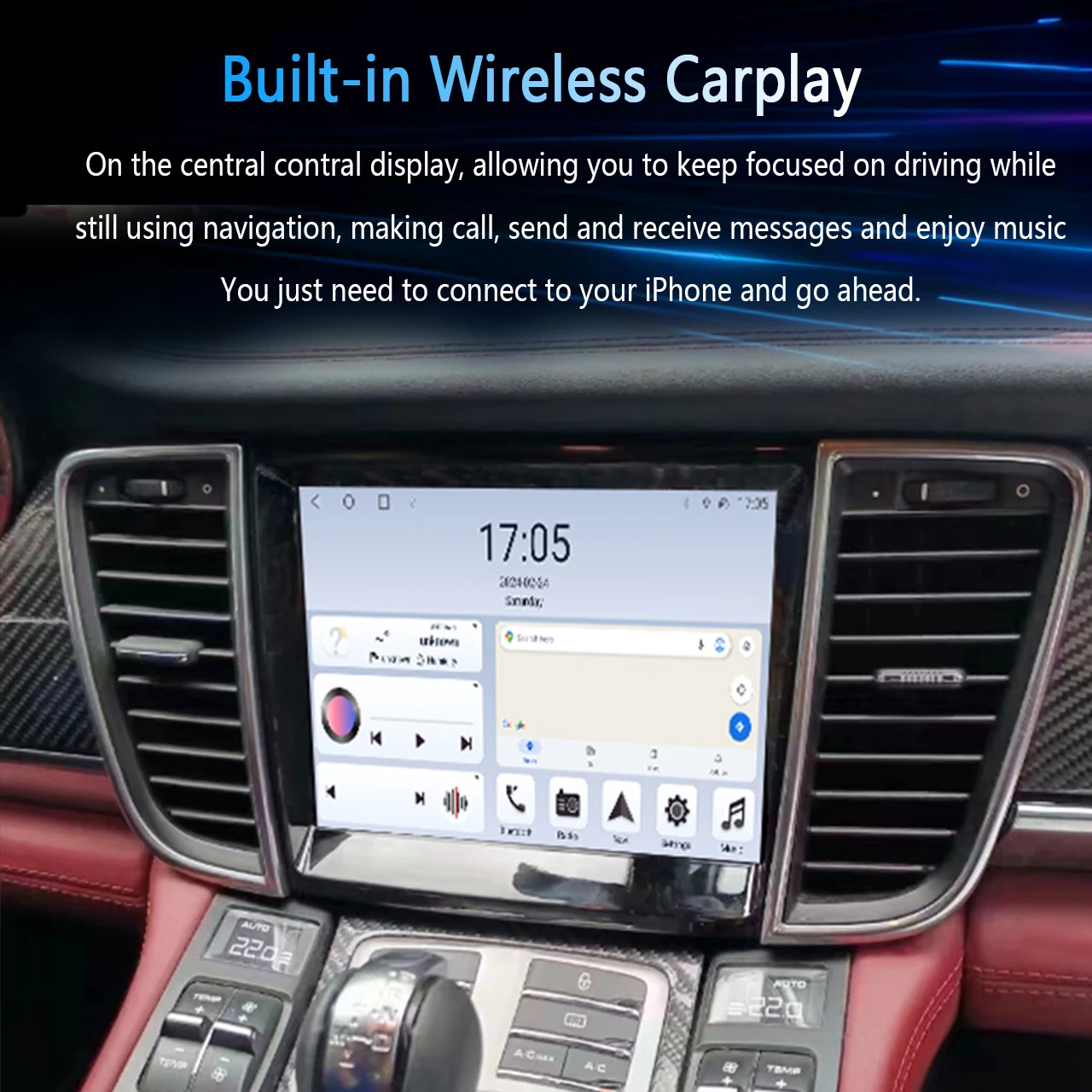 Per Porsche Panamera 2010-2016 Navigazione stereo GPS Carplay Unità principale 8.4 "Android 13 Autoradio Lettore multimediale